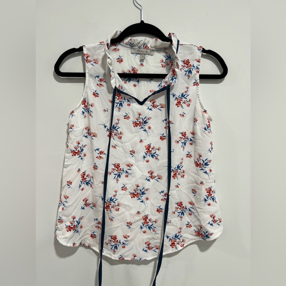 Papaya sleeveless blouse